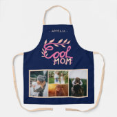 Moederdag 4 Foto Apron Cool Mam Hand Lettering Schort (Voorkant)