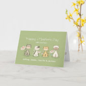 Moederdag, 4 Katten van allen - douanenamen Kaart (Gele Bloem)