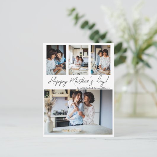Moederdag 4 Photo Collage Briefkaart (Staand voorkant)