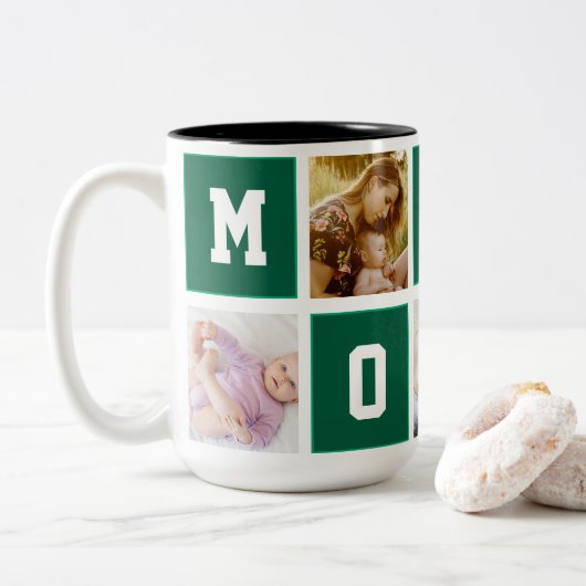 Moederdag 5-Foto Mok – Cadeau voor Moeder (Met donut)