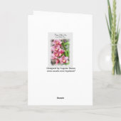 Moederdag aan mijn roze orchideeën van de Moeder Kaart (Achterkant)