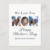 Moederdag Aangepast 3 Foto Collage Feestdagenkaart (Voorkant)