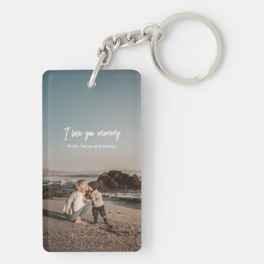 Moederdag Aangepast fotocollage Beste mama ooit Sleutelhanger (achterkant)