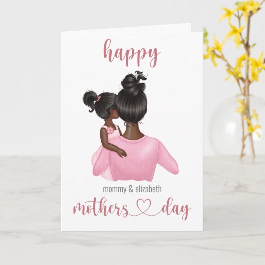 Moederdag - Aangepast geluid roze Kaart (Gele Bloem)