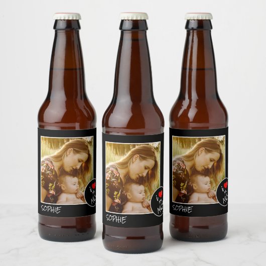 Moederdag, aangepaste foto - aangepast bier etiket (Flessen)
