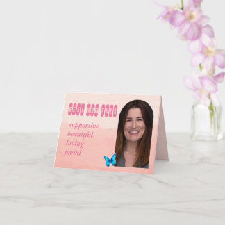 Moederdag Aangepaste foto en woorden roze Kaart