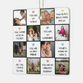 Moederdag Aangepaste fotocollage met mam-offertes Keramisch Ornament (Links)