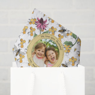 Moederdag Aangepaste Kinder foto Royal Queen Bee Tissuepapier