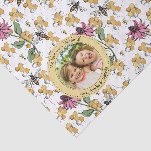 Moederdag Aangepaste Kinder foto Royal Queen Bee Tissuepapier (Detail)