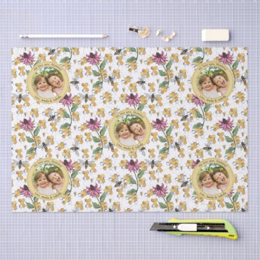 Moederdag Aangepaste Kinder foto Royal Queen Bee Tissuepapier (Craft)