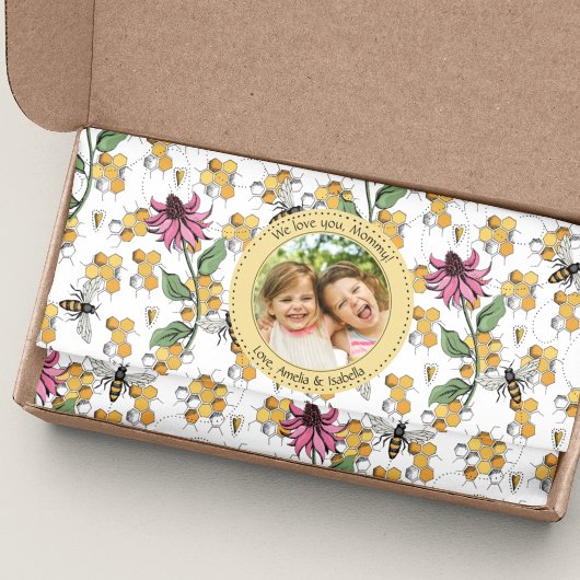 Moederdag Aangepaste Kinder foto Royal Queen Bee Tissuepapier