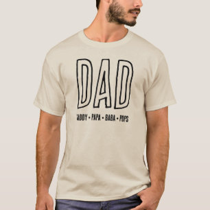 Moederdag aangepaste namen voor PAPA T-shirt
