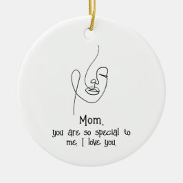 Moederdag, aangepaste prijsopgave aandenken keramisch ornament