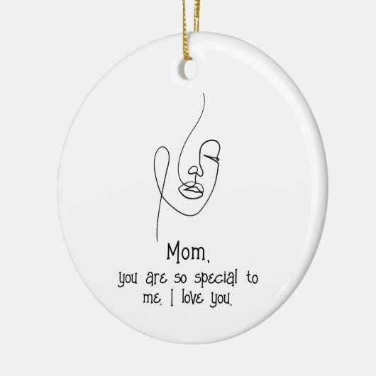 Moederdag, aangepaste prijsopgave aandenken keramisch ornament (Links)