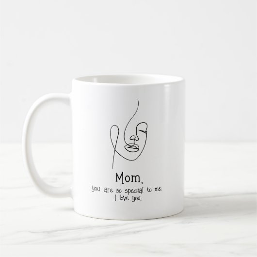 Moederdag, aangepaste prijsopgave aandenken koffiemok (Links)