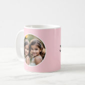 Moederdag Aangepaste woorden en foto roze Koffiemok (Voorkant links)