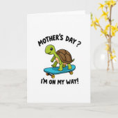 Moederdag Aankomstkaart Schildpad Kaart (Gele Bloem)
