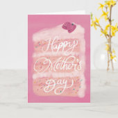 Moederdag Aardbeientaart Wenskaart Kaart (Gele Bloem)