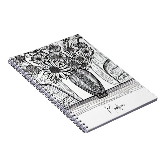 Moederdag Abstracte Floral Art Notitieboek (Rechterzijde)