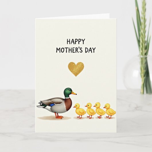 Moederdag Afbeelding met Eendjes Kaart (Voorkant)
