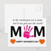 Moederdag afdrukbaar briefkaart (Voorkant / Achterkant)