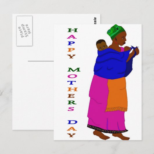 Moederdag African Briefkaart (Voorkant / Achterkant)
