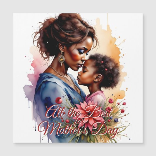 Moederdag Afrikaanse Aquarel Liefdeskunst (Voorkant)