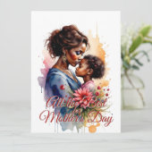 Moederdag Afrikaanse Aquarel Liefdeskunst (Staand voorkant)