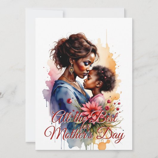 Moederdag Afrikaanse Aquarel Liefdeskunst (Voorkant)