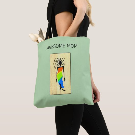 Moederdag Afrikaanse kunst Elegant Geweldige Tote Bag (Dichtbij)