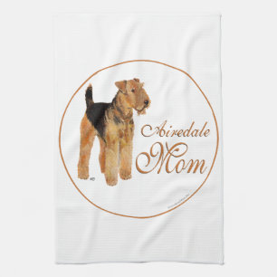 Moederdag Airedale Terrier Theedoek