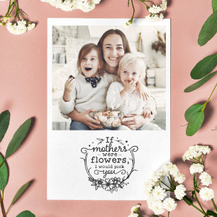 Moederdag als moeders bloemen foto zijn feestdagenkaart