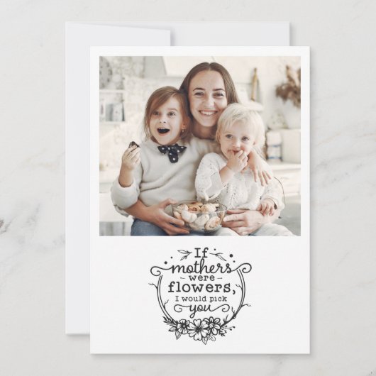 Moederdag als moeders bloemen foto zijn feestdagenkaart (Voorkant)
