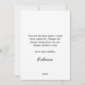 Moederdag als moeders bloemen foto zijn feestdagenkaart (Achterkant)