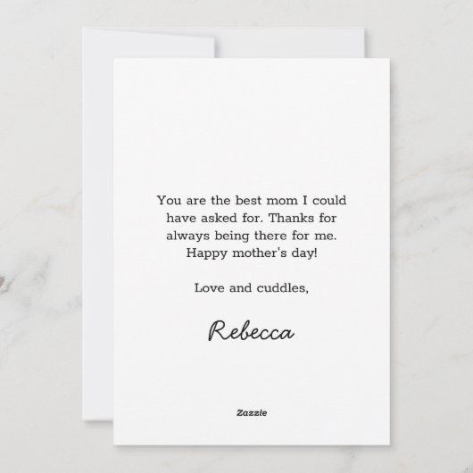 Moederdag als moeders bloemen foto zijn feestdagenkaart (Achterkant)