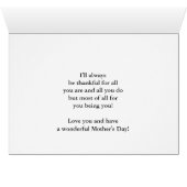 Moederdag Altijd bedankt voor je tante Bird (Binenzijde Horizontaal (Onderkant))