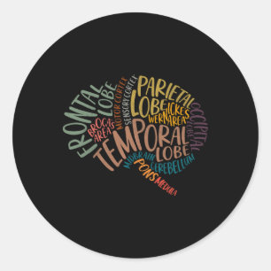 Moederdag anatomie van de hersenen Verpleegster Br Ronde Sticker