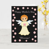 Moederdag Angel Blessings Kaart (Gele Bloem)