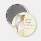 Moederdag Angel Religious, Ronde Gift Magneet (Voorkant / Achterkant)