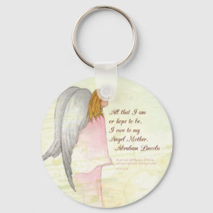 Moederdag Angel Religious, Ronde Gift Sleutelhanger