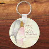Moederdag Angel Religious, Ronde Gift Sleutelhanger (Voorkant)