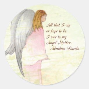 Moederdag Angel Religious Ronde Sticker