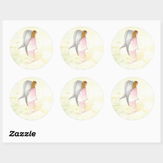 Moederdag Angel Religious Ronde Sticker (Vel)