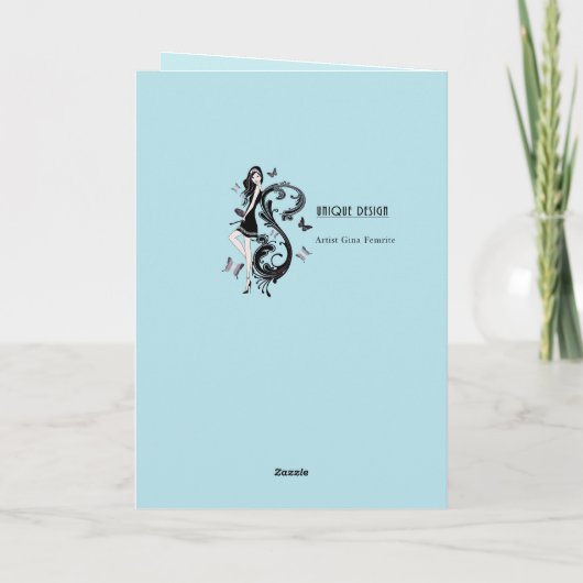 Moederdag, antiek, rozen en cichorei kaart (Achterkant)