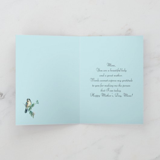 Moederdag, antiek, rozen en cichorei kaart (Binnen)