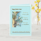 Moederdag, antiek, rozen en cichorei kaart (Gele Bloem)