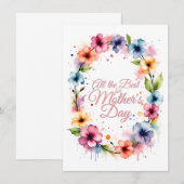 Moederdag Aquarel Bloemenkrans (Voorkant / Achterkant)