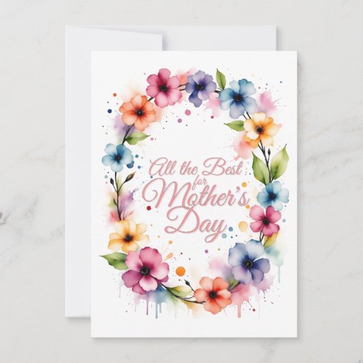 Moederdag Aquarel Bloemenkrans (Voorkant)