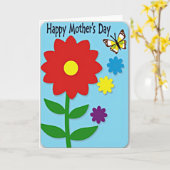 Moederdag Art Card Rode Bloesem Kaart (Gele Bloem)
