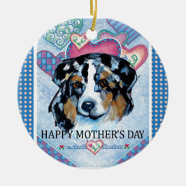 MOEDERDAG AUSTRALIAN SHEPHERD KERAMISCH ORNAMENT